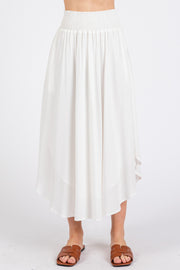 Lydia Smocked Skirt in White