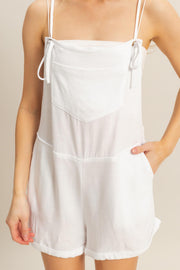Allie Romper Overall in White