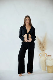 Zaya Tie Top in Black 48215